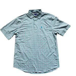 Johnnie-O mens prep-formance bamboo pullover short sleeve shirt medium plaid